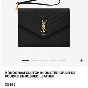 Saint Laurent Grained Leather Clutch